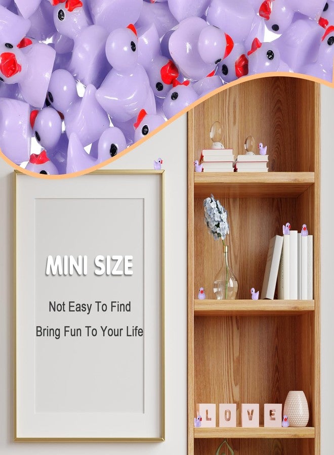 مجموعة MiniInflat مكونة من 150 قطعة من البط الصغير المصنوع من الراتنج، مجسمات بط صغيرة، مثالية لألعاب المقالب المنزلية، وتزيين أحواض السمك، وبيوت الدمى، وأحواض النباتات المائية، والحدائق المنزلية المصنوعة يدويًا (بنفسجي). - Image 5